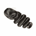 Black hair bundle on a white background
