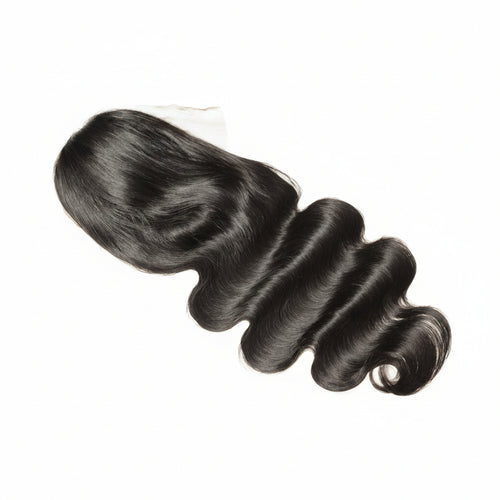 Black hair bundle on a white background