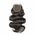 Black hair extension with a closure on a white background
